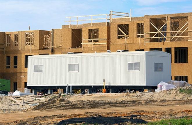 construction site with mobile office rentals in Crestwood